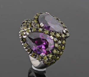 Sterling Silver Amethyst ring approx. 5.00ct