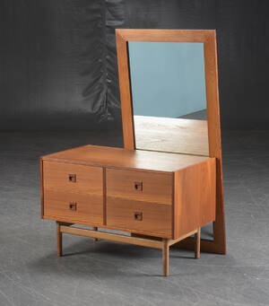 Kommode og spejl af teak 2