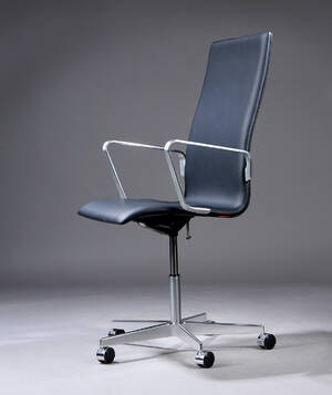 Arne Jacobsen. Oxford kontorstol, mellemhøj ryg, model 3291, Red label med certifikat, 2008