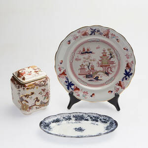 TEBURK, och FAT 2 st, keramik, England, 1800 och sekelskiftet 1900.