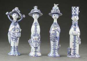 Bjørn Wiinblad. De Fire Årstider, 4 figurer af lertøj 4