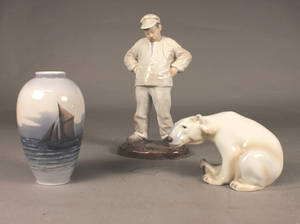Bing Grøndahl og Kgl. porc - figurer og vase 3