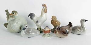 Aluminia, Dahl Jensen m.fl. Høner, ænder mm. af porcelæn 7