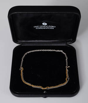 Ole Lynggaard, armband vitt gult guld,18 K