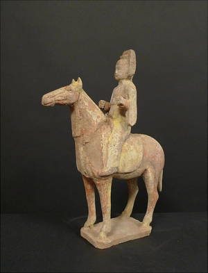 Häst med ryttare. Kina Tang 618-906 e Kr