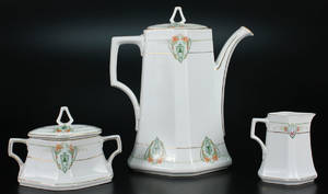 Kaffeservis tre delar, porslin, Jugend18001900-tal 3