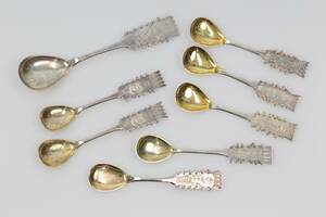 SKEDAR, 8 st, silver, samehantverk, bl.a. Rob G Lindbäck, totalt ca 110 g