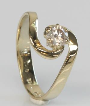 Brillantring, ca. 0.37 ct.