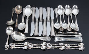 Samling sølvbestik Georg Jensen, dobbeltriflet mm. vægt 548 g 33