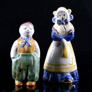 FIGURINER, 2-stycken, keramik, L. Hjorth, Bornholm.