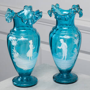 PARVASER, glas, Mary Gregory-stil, 18001900-tal