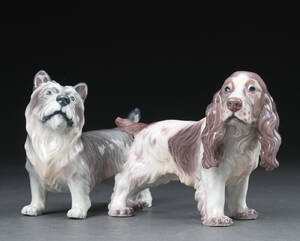 Dahl Jensen. To porcelænsfigurer, hunde 2