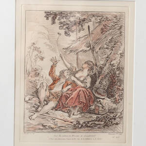 GILLES DEMARTEAU efter Francios Boucher, crayongravyr, ca 1770-tal