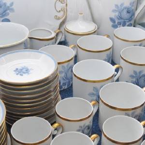 KAFFE- TESERVISDELAR, porslin, Hackefors