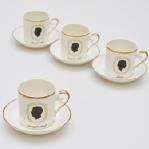 KOPPAR, 4 st, porslin, Senator Design, Hackefors Porslin