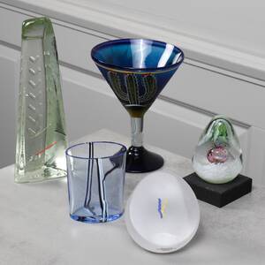 KONSTGLAS, 5 delar, bla Bergdala