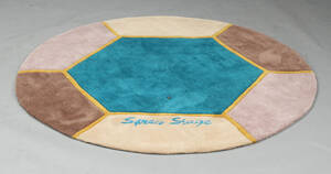 Moderne håndtuftet designtæppe, Ø. 140 cm