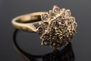 Vintage ring med single-cut diamanter