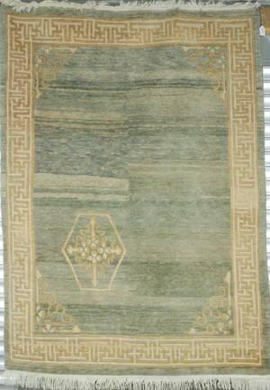 KINAMATTA, GRÖN BOTTEN MED BEIGE BORD, MÅTT 193X143 CM