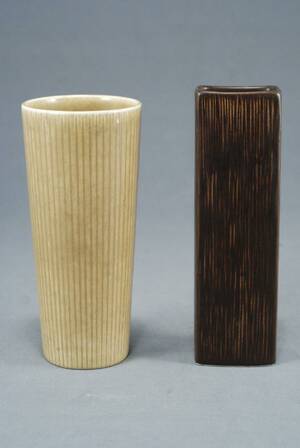 GUNNAR NYLUND 1904-1997, RITZI, VAS, RÖRSTRAND, STENGODS, VAS, NORGE, MÄRKT AWF, STENGODS, H, 20 CM, RESPEKTIVE 21 CM