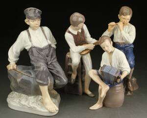 BG samt Royal Copenhagen. Fire porcelænsfigurer 4