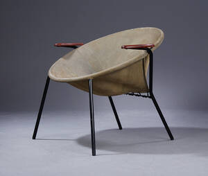 Hans Olsen for Lea Design. Ballonstol, grøn ruskind