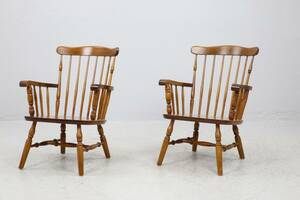 KARMSTOLAR, ett par, björk, G10, Nesto, Nässjö Stolfabrik, 1900-talets mitt