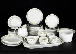 MATSERVIS, 49 delar, flintporslin, Lotus Gul, Bibi Breger Stig Lindberg, Gustavsberg.