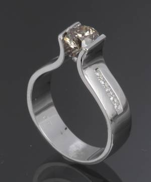 Diamant Solitairering ca. 1,08 i alt