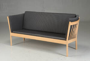 Erik Ole Jørgensen, tre-pers. sofa, bøgetræ uld