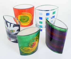 Fem Vaser Glas Steninge Slott 2000-tal 5 st
