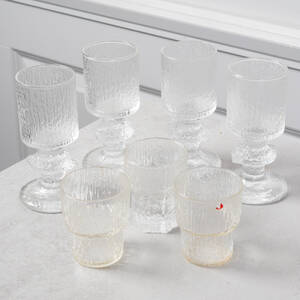 TIMO SARPANEVA, 4st snapsglas Festivo, samt 3 st glas Paadar, Tapio Wirkkala, Iittala