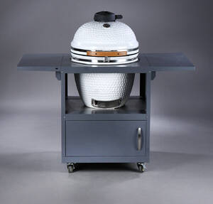 Kamado. Keramisk kuglegrill, hvid, str. large, Ø 50 cm