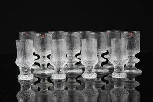 TIMO SARPANEVA, likörglas, 8 st, Senator, samt TAPIO WIRKKALA, snapsglas, 4 st, Ultima Thule, Iittala