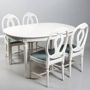 MATSALSMÖBEL, 5 delar, gustaviansk stil, 1900-tal