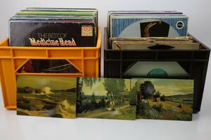 BACKAR med LP-SKIVOR, 2 st, bl.a. Eagles, Alf Robertsson, Flamingokvintetten