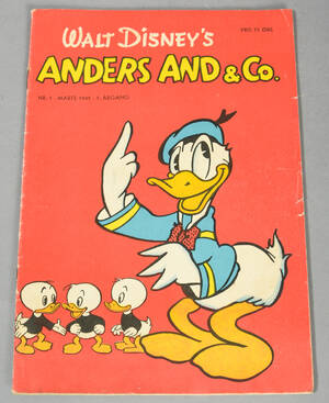 Walt Disneys. Anders And tegneserie hæfte, nr. 1 Marts 1949 1. årgang