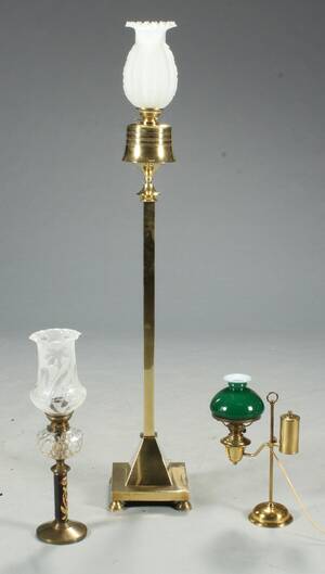 Petroleums-bordlampe samt standerlampe samt bordlampe 3