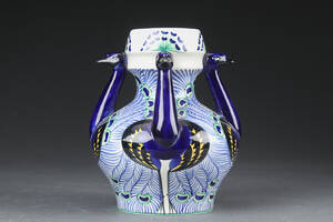 Harald Slott-Møller for Aluminia. Påfuglevase