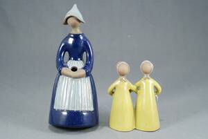 ELSI BOURELIUS 1908-2001, FIGURINER, 2 ST, JIE GANTOFTA, GLASERAT LERGODS, HÖ 27 RESP 15 CM