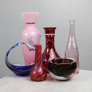 GLASFÖREMÅL, bl.a stor vas, Murano, Italien