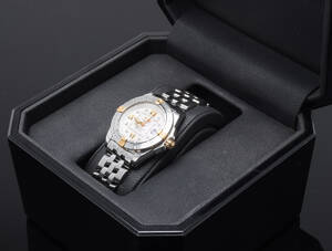 Breitling Chronometre Certifie Cockpit, damearmbåndsur af rusfrit stål m diamanter i org. æske