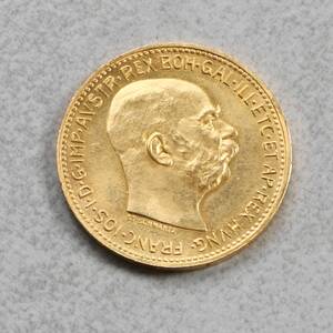 GULDMYNT, 20 coronas, 21.6k, 6.78g, år 1915