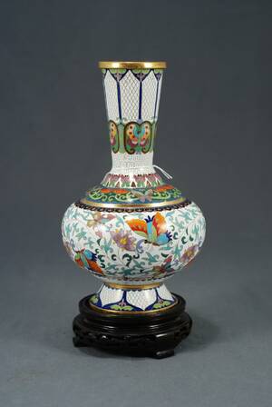 VAS, KINA, 1900-TAL, CLOISONNÉ, HÖ 26 CM