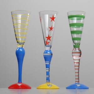 ANNE NILSSON, 3 st snapsglas, Clown, Orrefors