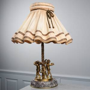 BORDSLAMPA, mässing marmor
