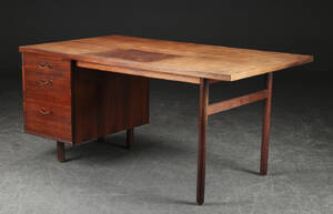 Fritstående skrivebord af palisander, 1960erne