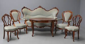 Nyrococo salon af mahogny. Ca. 1880. 6