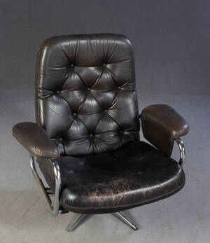 Lounge Sessel der 196070er Jahre in Leder