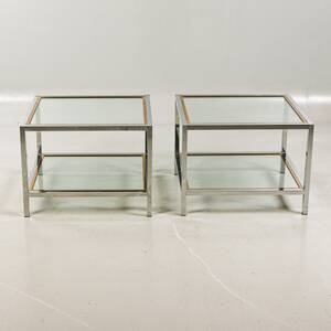SIDOBORD, 1 par, glas och metall, 2000-tal